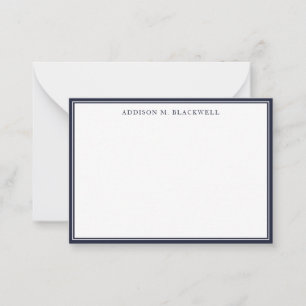 Simple Modern Navy Blue White Professional Card