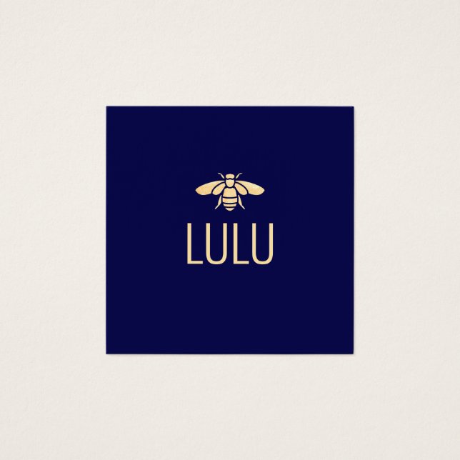 Simple Modern Navy Minimalist Gold Bee Logo (Front)