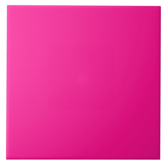 Simple Modern Neon Fluorescent Pink Tile (Front)