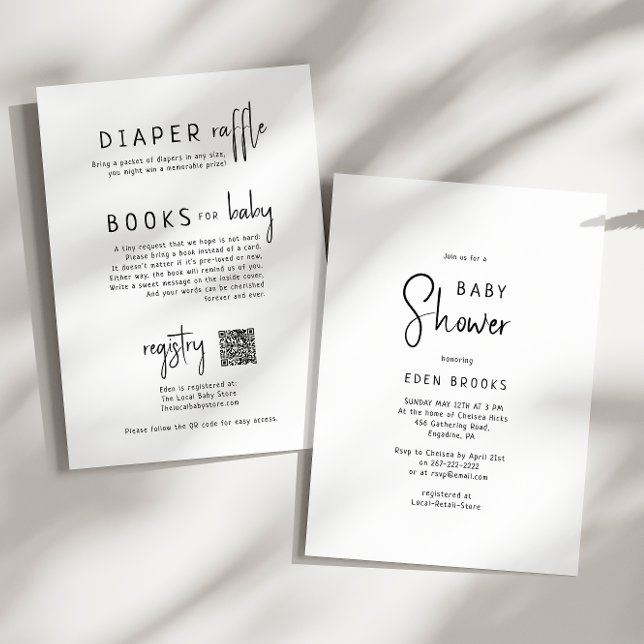 Simple Modern Neutral | All in One Baby Shower Invitation (Creator Uploaded)