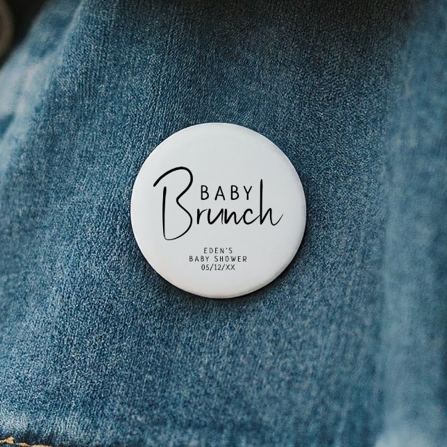 Simple Modern Neutral Baby Brunch 6 Cm Round Badge (Creator Uploaded)
