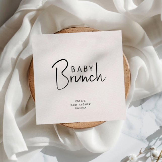 Simple Modern Neutral Baby Brunch Napkins (Creator Uploaded)