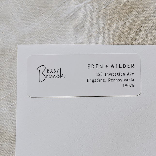 Simple Modern Neutral Baby Brunch Return Address (Creator Uploaded)