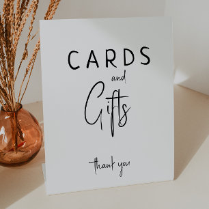 Simple Modern Neutral Baby Shower Cards and Gifts Pedestal Sign