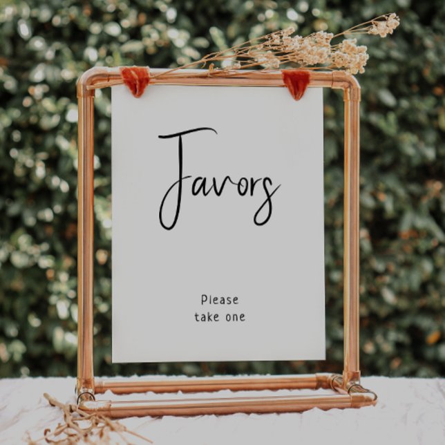Simple Modern Neutral Baby Shower Favours Sign (Creator Uploaded)
