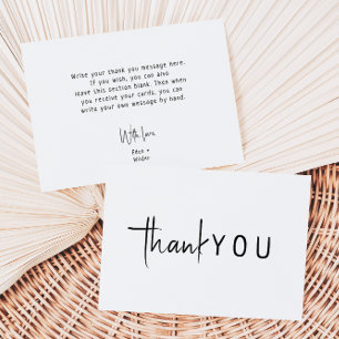 Simple Modern Neutral Baby Shower Flat Thank You Card