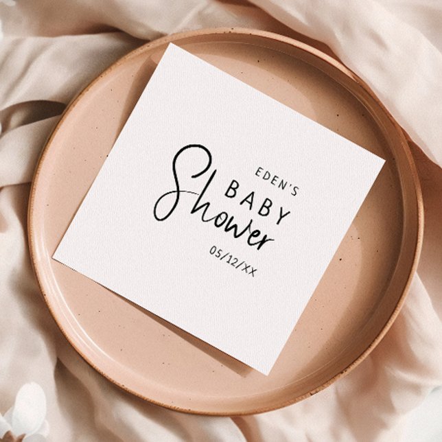 Simple Modern Neutral Baby Shower Napkin (Creator Uploaded)