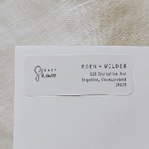 Simple Modern Neutral Baby Shower Return Address