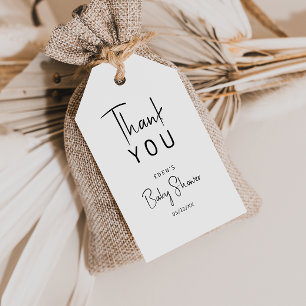 Simple Modern Neutral Baby Shower Thank You Gift Tags
