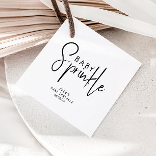 Simple Modern Neutral Baby Sprinkle Favour Tags
