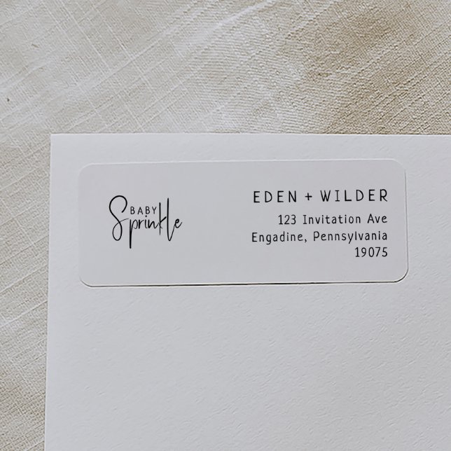 Simple Modern Neutral Baby Sprinkle Return Address (Creator Uploaded)