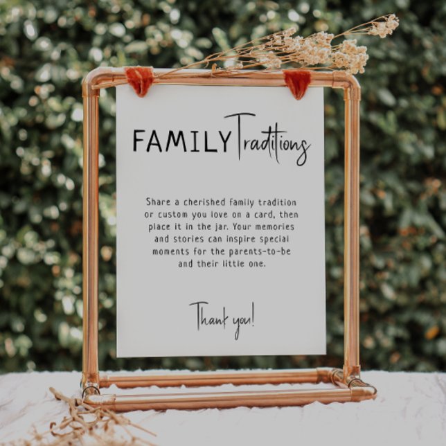 Simple Modern Neutral Family Traditions Sign (Creator Uploaded)