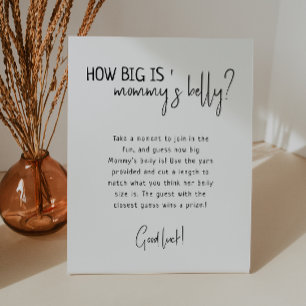 Simple Modern Neutral How Big Is Mummy's Belly Pedestal Sign