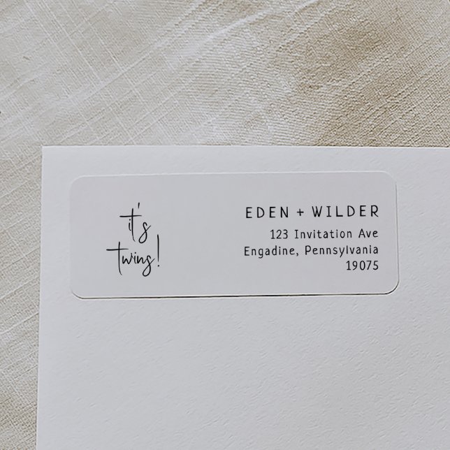 Simple Modern Neutral It's Twins Return Address (Creator Uploaded)