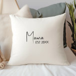Simple Modern Neutral Mama Est Cushion<br><div class="desc">Celebrate your little one with our simple modern neutral mama est throw pillow, featuring a minimalist black-and-white design that is modern and pretty. With its clean, boho-inspired aesthetic, the contemporary, gender-neutral vibe is perfect for welcoming a baby boy or girl in any season—whether it's fall, winter, spring, or beyond. This...</div>
