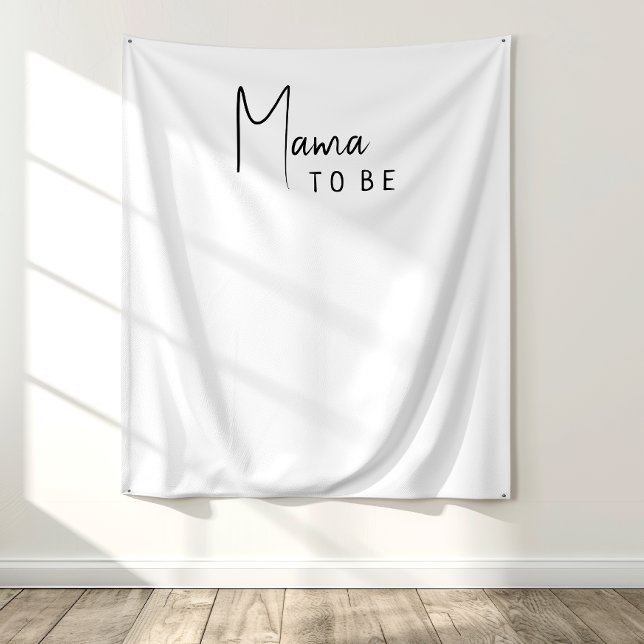 Simple Modern Neutral Mama To Be Shower Backdrop Tapestry (Creator Uploaded)