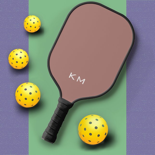 Simple Modern Neutral Monogram Initials Pickleball Paddle (Creator Uploaded)