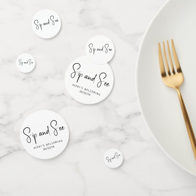 Simple Modern Neutral Sip And See Confetti (Group)