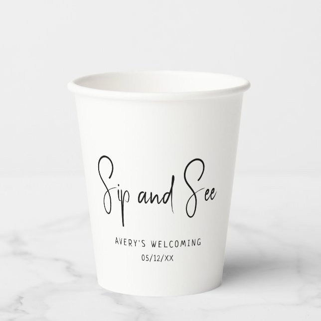 Simple Modern Neutral Sip And See Paper Cups (Front)
