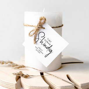 Simple Modern Neutral Tiny Human Shindig Favour Tags