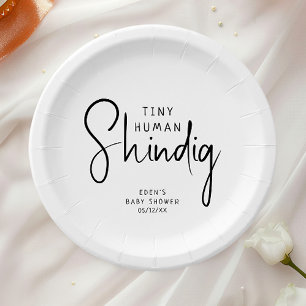 Simple Modern Neutral Tiny Human Shindig Paper Plate