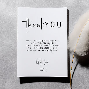 Simple Modern Neutral Vertical Baby Shower Flat Thank You Card
