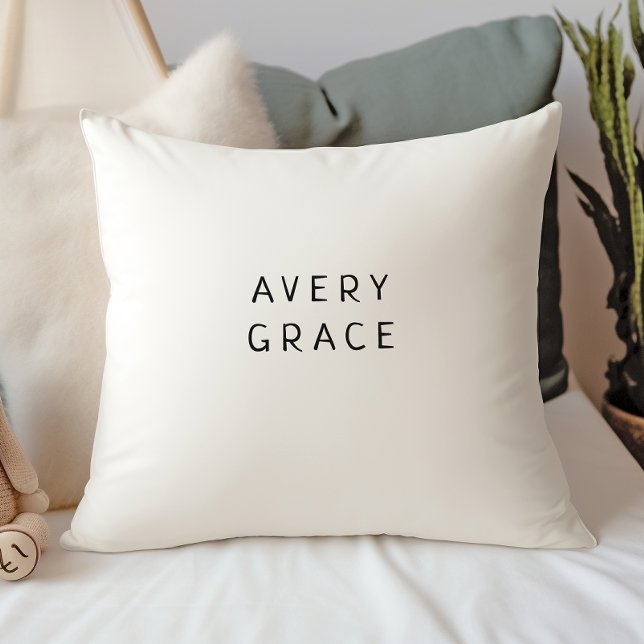 Simple Modern Neutral With Baby Name Cushion (Creator Uploaded)