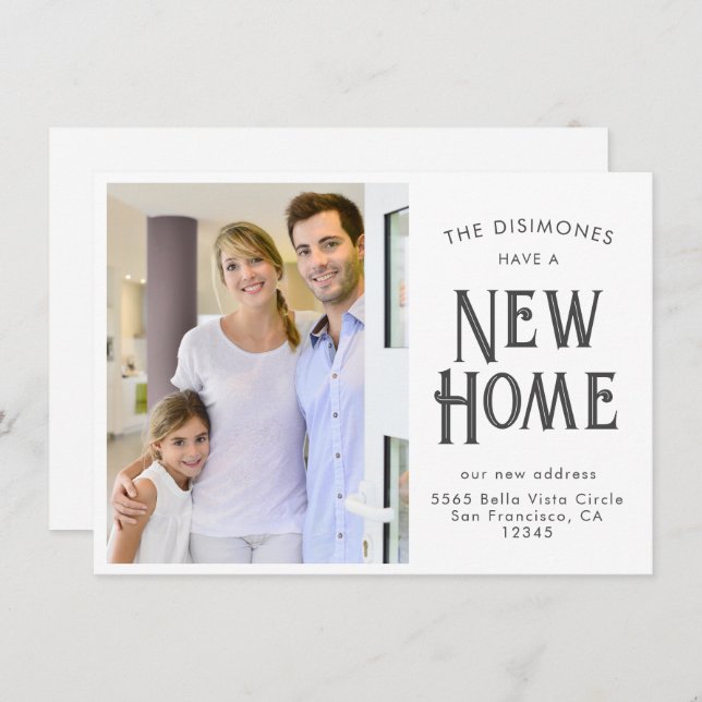 SImple Modern New Home Photo Moving Announcement (Front/Back)