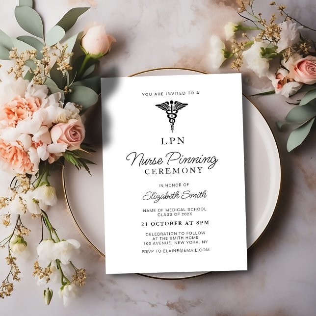 simple modern nurse pinning ceremony invitation (Creator Uploaded)