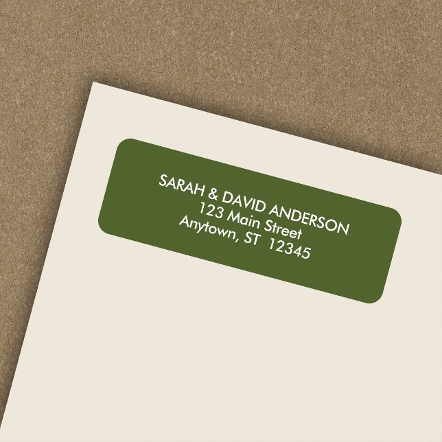Simple Modern Olive Green Return Address Label (Creator Uploaded)