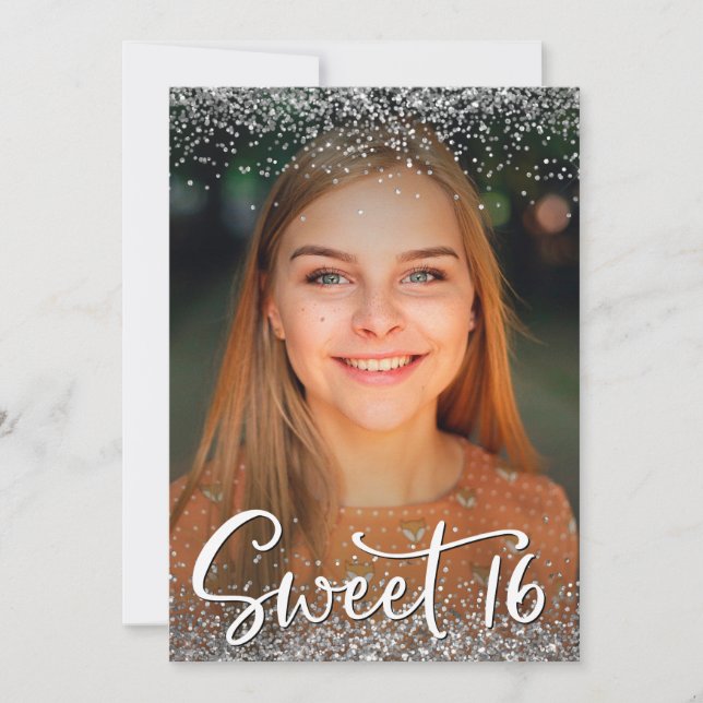 Simple Modern Ombre Sweet 16 Invitation (Front)
