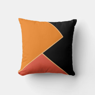 Simple Modern Orange Black and White Cushion