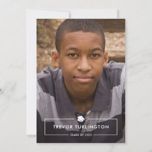 Simple & Modern Overlay Photo Graduation Party Invitation