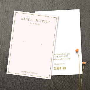 Simple Modern Pale Pink  Earring Display Card