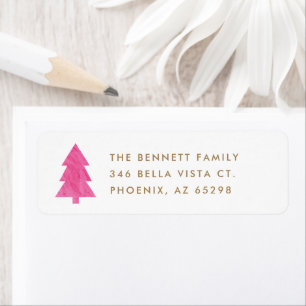 Simple Modern Paper Christmas Tree Return Address