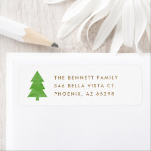 Simple Modern Paper Christmas Tree Return Address