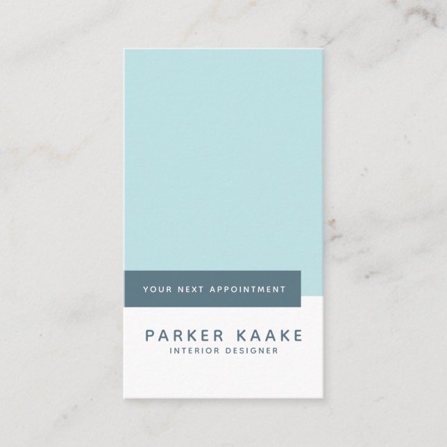 Simple Modern pastel Blue Geometric Appointment Card (Front)