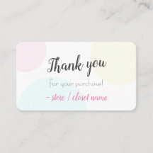 Simple Modern Pastel Thank you For Your Purchase