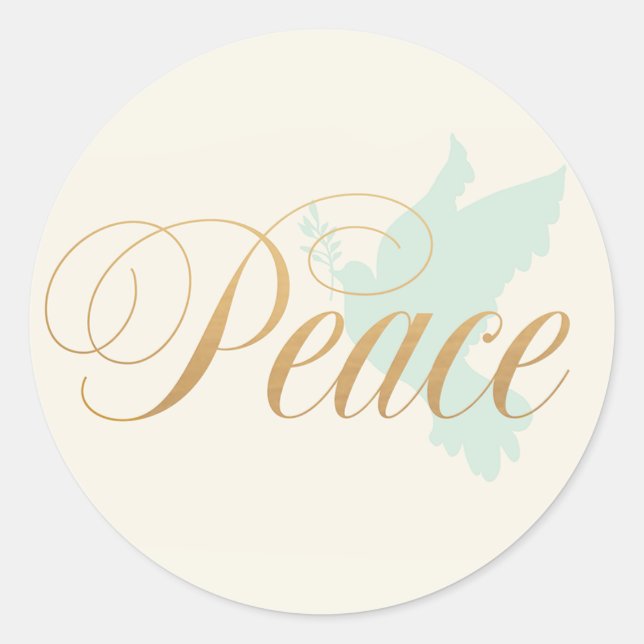 Simple Modern Peace Dove Holiday Classic Round Sticker (Front)