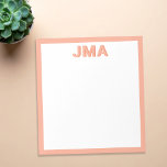 Simple Modern Peach Monogram Notepad<br><div class="desc">Create your own personalised monogram stationery featuring your custom initials or name in modern minimalist typography.</div>