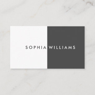 Simple Modern Pebble Grey and White Professional Business Card