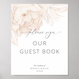 Simple modern peony-sign our guest book table sign
