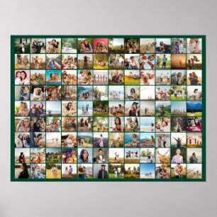 Simple Modern Personalised 108 Photo Collage Poster
