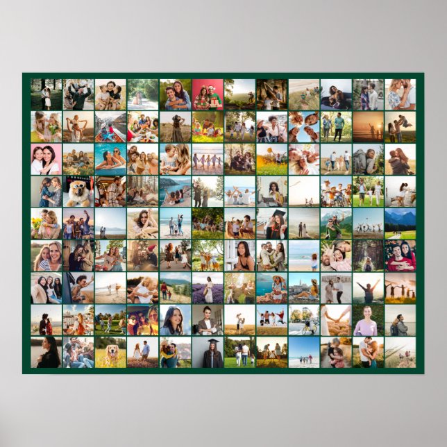Simple Modern Personalised 108 Photo Collage Poster (Front)