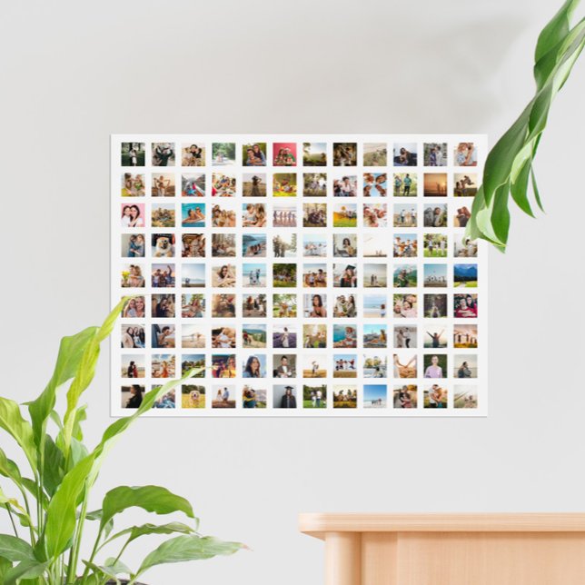 Simple Modern Personalised 108 Photo Collage Poster (Creator Uploaded)
