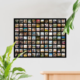 Simple Modern Personalised 108 Photo Collage Poster