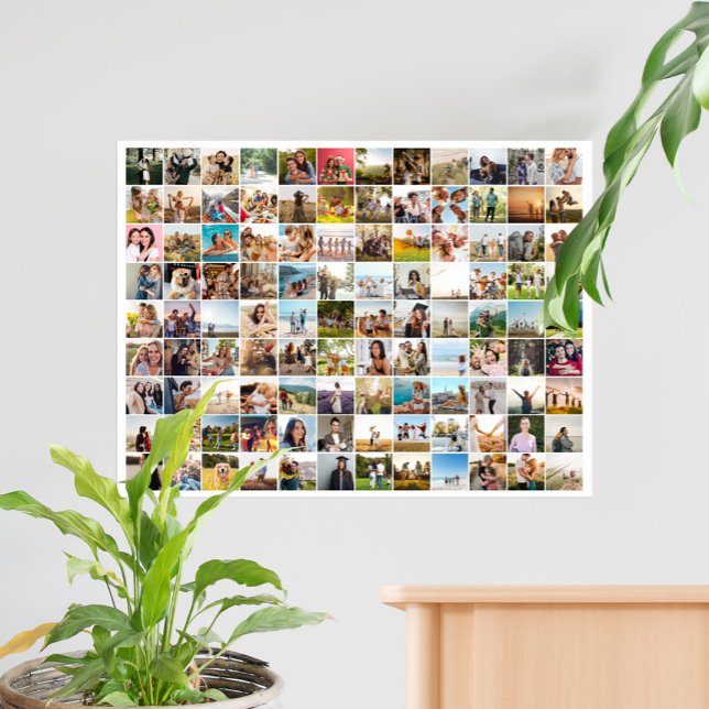 Simple Modern Personalised 108 Photo Collage Poster (Creator Uploaded)