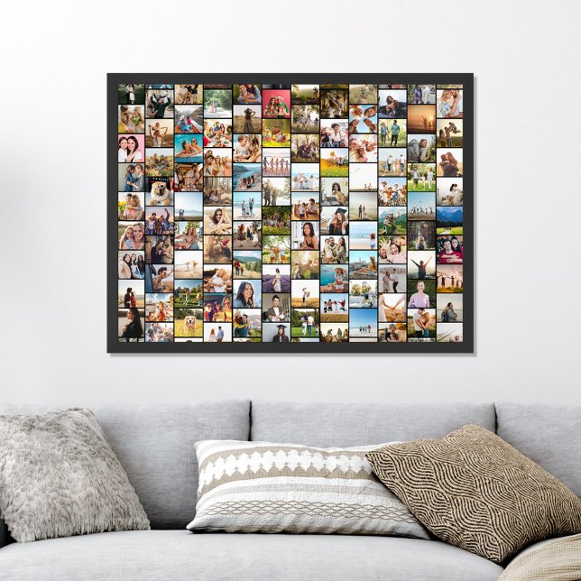 Simple Modern Personalised 108 Photo Collage Poster (Creator Uploaded)