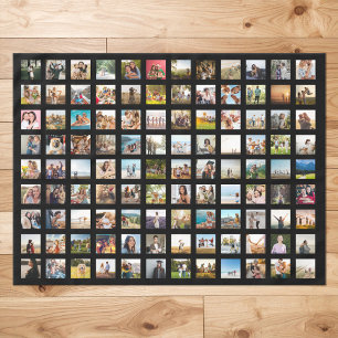 Simple Modern Personalised 108 Photo Collage Tablecloth