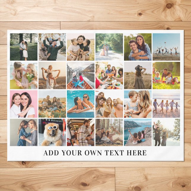 Simple Modern Personalised 24 Photo Collage Tablecloth (Creator Uploaded)